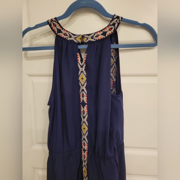 THML Embroidered Navy Maxi Dress - Picture 12 of 13